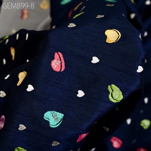 Blue Embroidered Fabric by the yard Sewing DIY Crafting Indian Embroidery Wedding Dress Costumes Dolls Cushion Covers Curtains Blouse Blazer