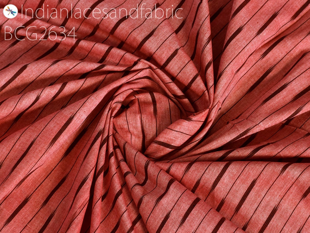 Fabric By The Yard Coral Red Woven Cotton
