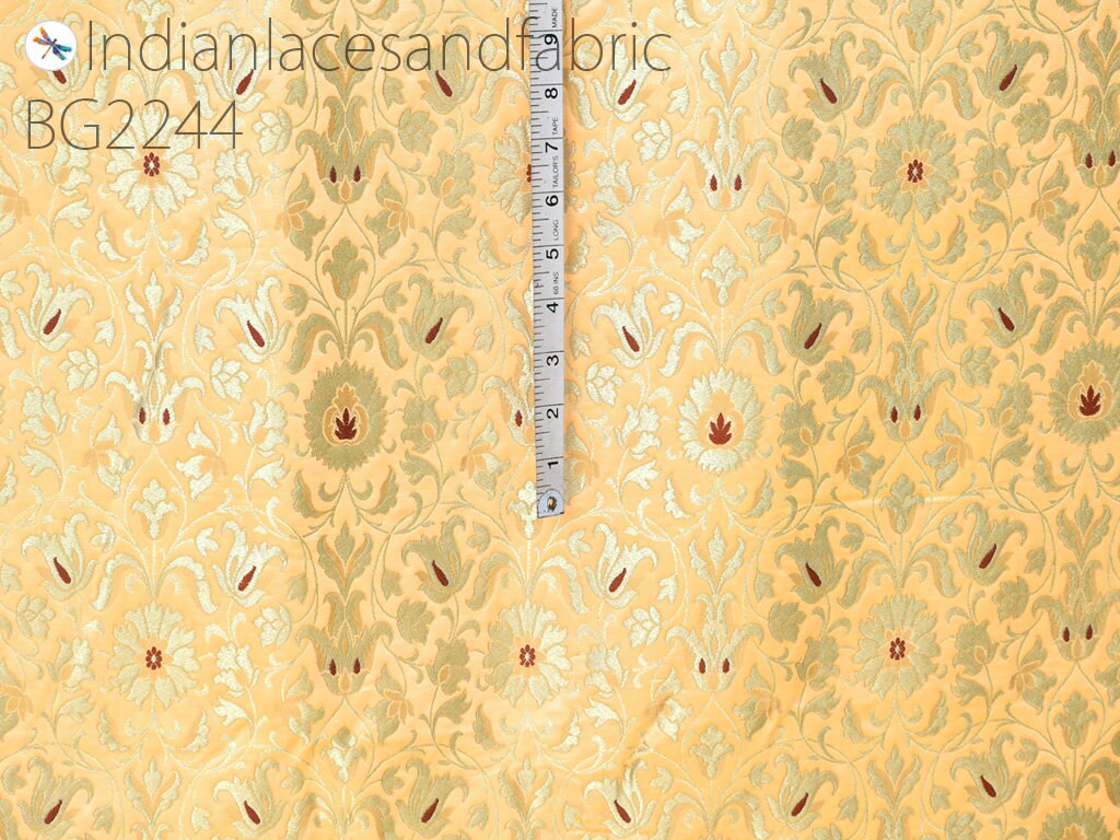 Peach - Semi Silk Brocade Banarasi Fabric 05