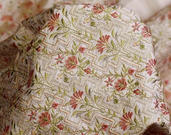 Tela bordada cortada a medida Costura Manualidades Bordado indio Vestidos de novia Blusas Trajes históricos Fundas de cojín Caminos de mesa