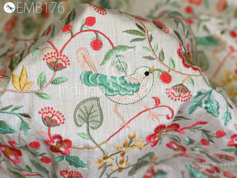 Indian Embroidery Fabric by the Yard Sewing DIY Crafting Etsy