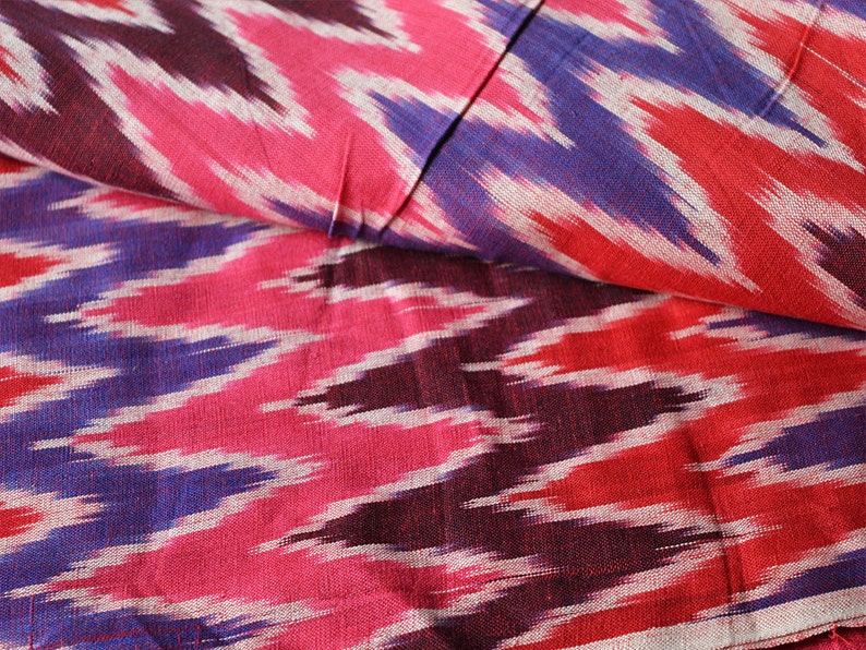 Pink Ikat Fabric Handloom Ikat Fabric Indian Cotton Fabric Etsy