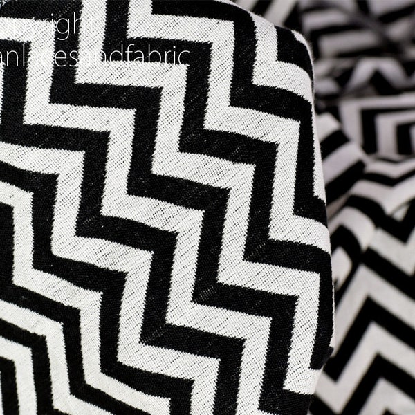 Tissu de coton d'ameublement Jacquard indien Chevron noir vendu par yard couvre-lits en Textile tissé fournitures d'artisanat draperies