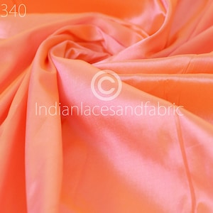 80 gsm Iridescent Yellow Peach Indian Pure Silk Fabric by the yard Soft Silk Curtains Scarf Costume Apparels Wedding Evening Dresses Dolls