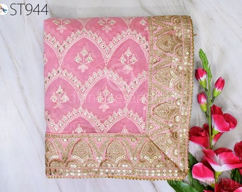 Pink Chikankari Embroidered Women Dupatta, 2.4 Yard Georgette Chunni, Gift for Bride, Lehenga Embroidery Veil Festival Punjabi Dress Wedding