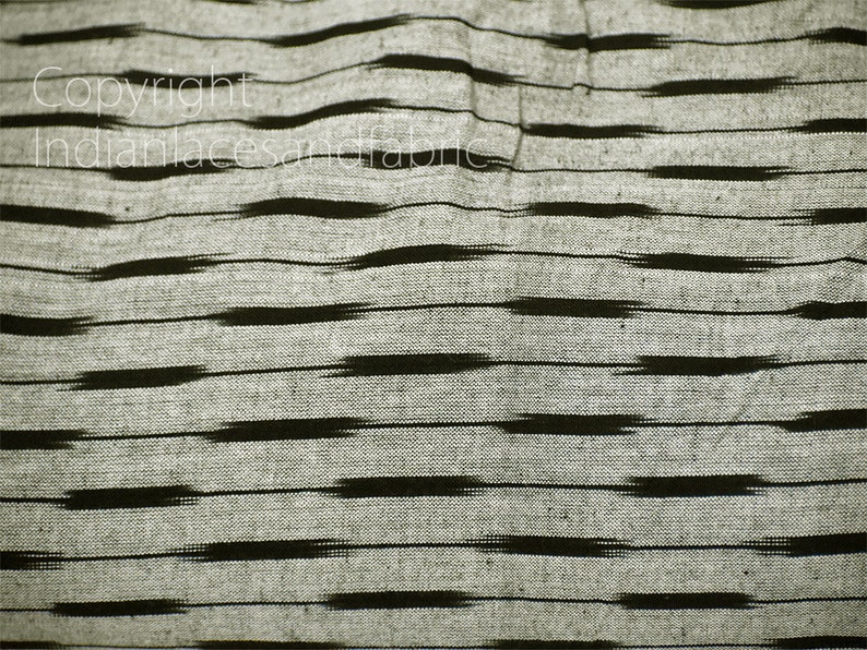 Grey Ikat Cotton Fabric by the Yard Indian Handloom Upholstery Etsy