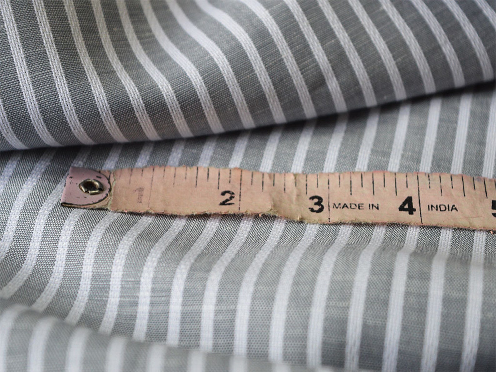 Extra Wide Pure Striped Linen Fabric by the Yard Gray Stripes | Etsy