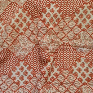 Red Rust Color Block Printed Cotton Fabric By Yard Decorative Soft Cotton For Dress Crafting Sewing Clothing Dress Material Curtains Fabric
