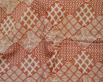Red Rust Color Block Printed Cotton Fabric By Yard Decorative Soft Cotton For Dress Crafting Sewing Clothing Dress Material Curtains Fabric