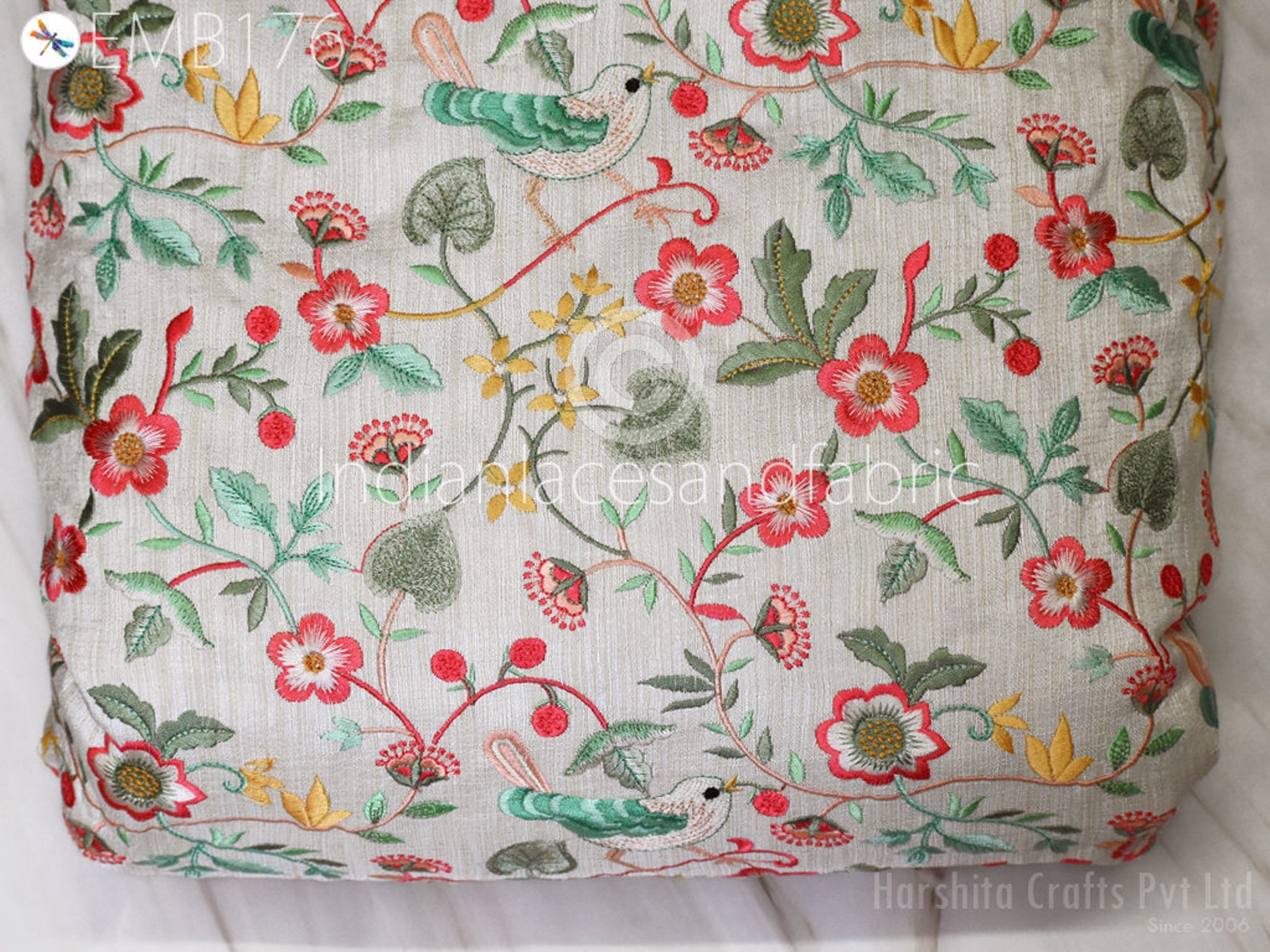 Buy Indian Embroidery Fabric by the Yard Sewing DIY Crafting Online in