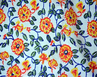 Block Print Cotton Fabric by the yard Hand Printed Fabric Indian Fabric Soft Cotton Fabric Summer dresses fabric for kids