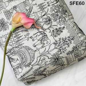 Pure Munga Silk Embroidered Fabric by the Yard Indian Embroidery Moonga ...