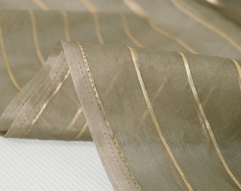 Beige Dupatta Organza Indian Bridal Wedding Lehenga Chunni Veil Gold Zari Scarf Fabric Crafting Dresses Costumes Gift for Her