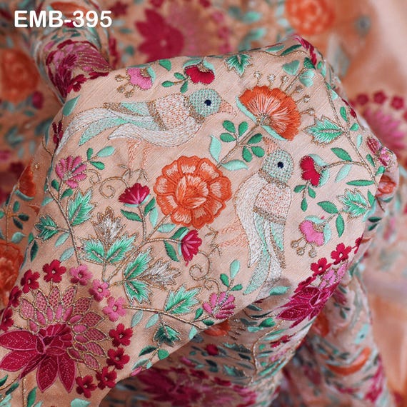 Peach Embroidered Fabric by the Yard Sewing DIY Crafting Indian Embroidery Wedding Dress Costumes Dolls Bags Cushion Covers Table Runners - Etsy Peach Embroidered Fabric by the Yard Sewing DIY Crafting Indian Embroidery Wedding Dress Costumes Dolls Bags Cushion Covers Table Runners - Etsy