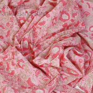 Rosa indische Blockstempel drucken weiche Baumwolle von Yard | Etsy