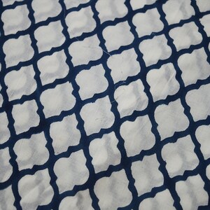 Navy Blue Indian Hand Block Print Soft Cotton Fabric, floral print cotton fabric, crating fabric