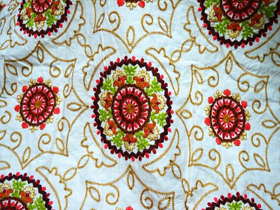 Nueva yarda 7 pantalla azul y blanco floral de la India Tela Impresa artesanías de tela de algodón