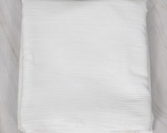 Soft Cotton Fabric: White crinkle cotton fabric, super soft on skin, dyeable cotton fabric by the yard, lining fabric for summer dresses.