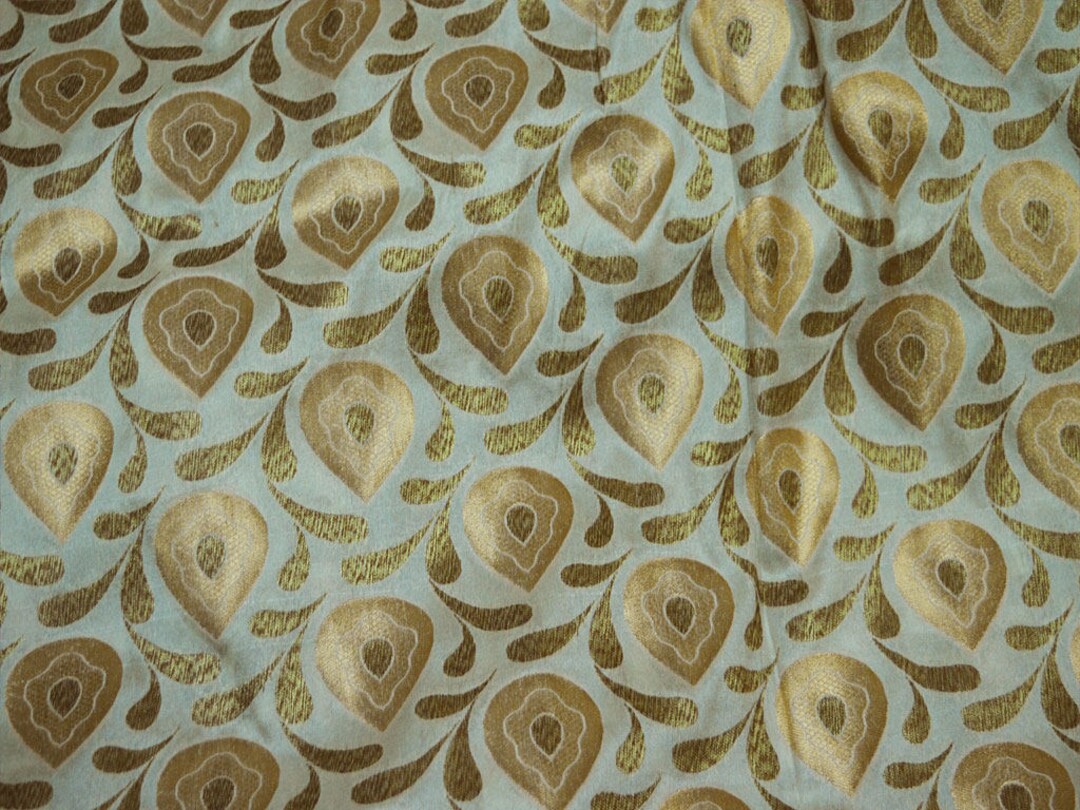 Ivory Brocade Fabric by the Yard Party Wedding Banarasi - Etsy