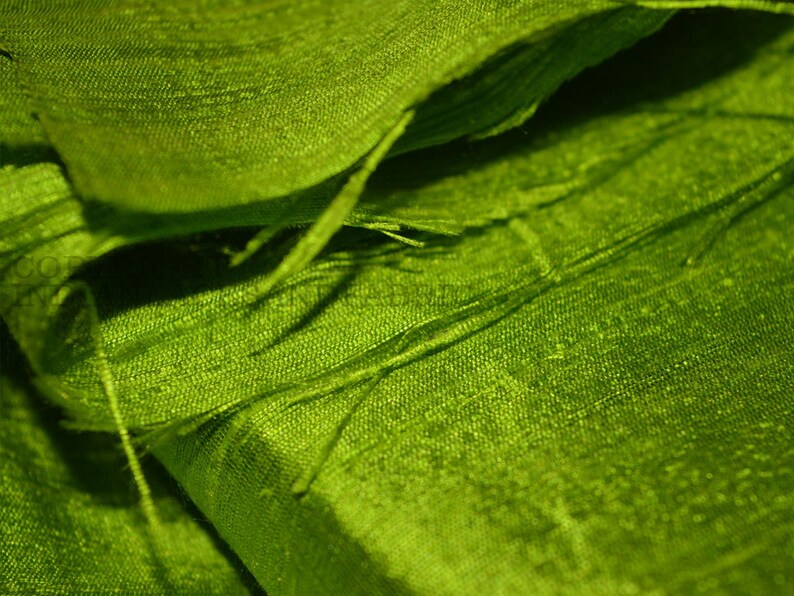 Spring Green Pure Dupioni Silk by the Yard Indian Raw Silk Etsy
