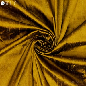 Irisé moutarde jaune indien pur Dupioni soie brute tissu Yardage artisanat couture robes de mariée jupe rideau décor à la maison