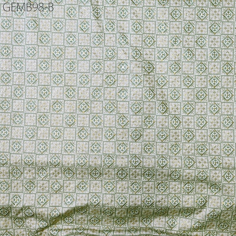 Buy Pista Embroidery Fabric by the Yard Sewing DIY Crafting Indian
