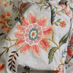 Indian Embroidered by the yard Fabric Sewing DIY Crafting Embroidery Wedding Dresses Fabric Costumes Dolls Bags Cushion Covers Table Runners