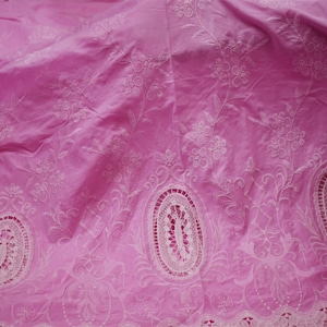 52 "Tessuto ricamato rosa lilla Abiti da sera estivi per bambini Tessuto di cotone indiano tagliato a misura Gonne cucite Costumi Runner