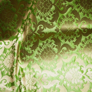 1.35 Meter Apple Green Brocade Fabric for Wedding bridal dress fabric Indian Banarasi brocade fabric Brocade Craft Costume Sewing Fabric