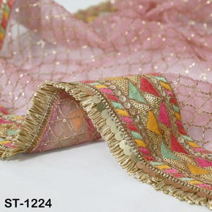 Pink Organza Designer Dupatta for women Bridal Wedding lehenga Chunni/Veil Beads Sequin Scarf Indian Ethnic Dress Stole Gift Bridesmaid