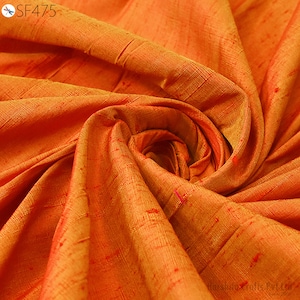 Iridescent Silk Red Yellow Pure Dupioni Fabric Yardage Wedding Bridesmaid Dresses Indian Raw Silk Dupion Crafting Sew Upholstery Drapery
