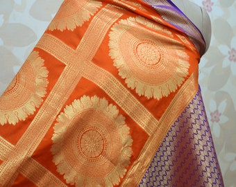 Indian Brocade Silk Dupatta Women Evening Scarves and Wraps Crafting Gifts for Her Boho Scarf Wedding Wear Wrap Christmas Gifts Long Scarf