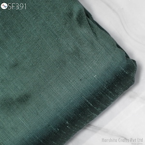 Tarrytown Green Pure Dupioni Fabric Yardage Indian Shantung Raw Silk Dupion Wedding Bridal Dresses Blouse Crafting Sewing Upholstery Drapery
