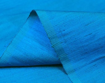 Dark Turquoise Pure Dupioni Fabric Raw Silk by the Yard Indian Wedding Dresses Pillow Cover Drapery Curtains Cushions Costumes Home decor