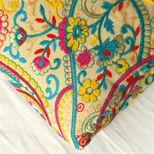 Tecido bordado Paisley indiano por the Yard Bordado Cortina de Costura Verão Mulheres Vestir Material Cortina