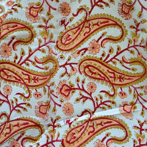 Quilting Fabric Block Stampato a mano in cotone Tessuto indiano Tessuto morbido in cotone per cantiere Tessuto per accessorio abito estivo