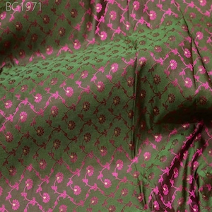Green Indian Jacquard Brocade Wedding Dress Fabric By The Yard Crafting Sewing Bridesmaid Costume Skirts Valances Drapes Floral Home Decor