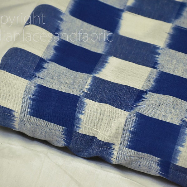 Blue Ikat Fabric Yardage Handloom Upholstery Fabric Cotton sold by yard Ikat Home Decor Bedcovers Tablecloth Draperies Pillowcases
