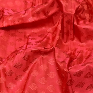Red Indian Jacquard Dress Material Brocade Wedding Dress Fabric By The Yard Crafting Sewing Silk Curtains Making Duvet Cover Bridal Dresses