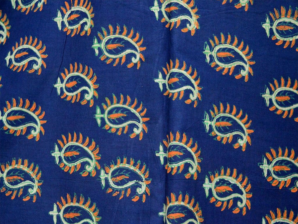 Indian Blue Color Fabric Cotton by the Yard Dress Fabric Etsy