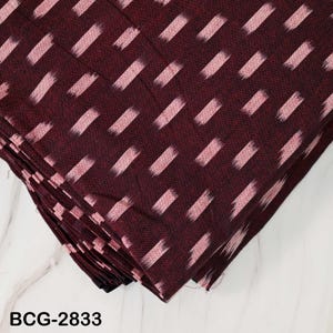 Bruin Ikat katoenweefsel knippen tot grootte Indiase handgeweven bekleding handgeweven quilten naaien Crafting zomerjurk