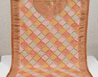 Indian Dupatta Silk Brocade Stole Scarf Women Evening Scarves Chunni Bridal Veil Punjabi Stoles Wraps Bridesmaid Long Scarves Christmas Gift