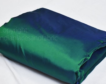 80 gsm Iridescent Green Blue Indian Pure Silk Fabric by the yard Soft Silk Curtains Scarves Costume Apparel Wedding Evening Dresses Dolls