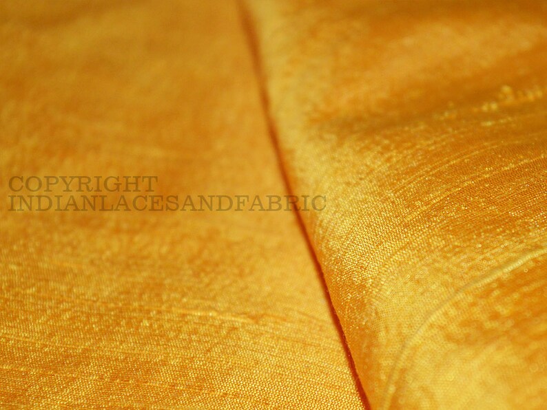 Yellow Indian Pure Dupioni Raw Silk Fabric by the Yard Dupion Etsy