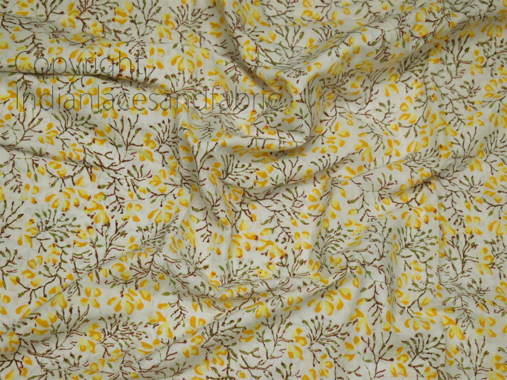 Tela de algodón suave con estampado en bloque estampado a mano Etsy