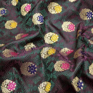 Burgundy Crafting Sewing Jacquard Skirts Indian Benarsi Brocade Fabric By The Yard Wedding Dress Bridesmaid Costumes Skirts Home Furnishing