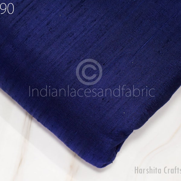 Bleu marine indien pur Dupioni soie tissu de soie brute par la cour artisanat couture robes de mariée jupes gilet manteaux rideaux en soie