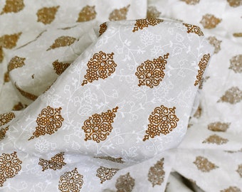 Handbedruckter Stoff Blockdruck Baumwollstoff Quiltstoff von Yard Indischer grauer Baumwollstoff Sommerkleid Stoff Basteln von Nähstoff