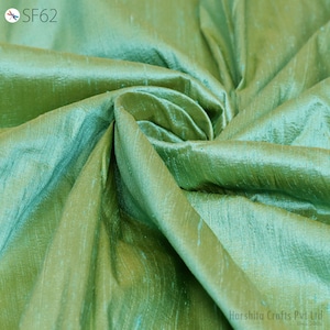 Menthe deux tons Or pur Dupioni par yard Blouses en soie brute indienne chemin de Table oreiller couvre-Table abat-jour revêtement mural