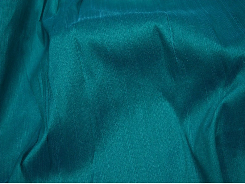 Indian Poly Dupion Fabric Crafting Teal Dupioni Fabric by the Yard Wedding Bridesmaid Prom Dresses Sewing Costumes Cushion Covers Drapes